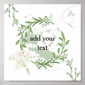 Poster "Cadre de jardin sauvage - Design de verdure fleur