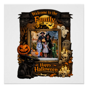 Poster Cadre de photo de famille personnalisé pour Hallow