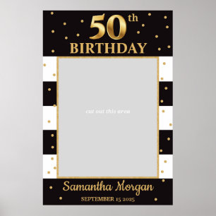 Poster Cadre de photo de prop pour 50e anniversaire or et