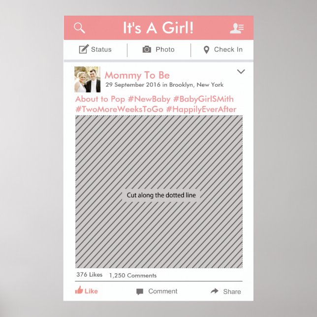 Poster Cadre de Photobooth pour Fête sur les Médias Socia (Devant)