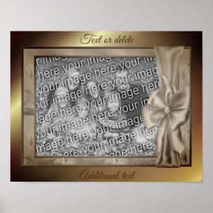 Poster Cadre de ruban de satin marron créez votre propre 