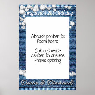 Poster Cadre de stand photo en Denim et Diamants