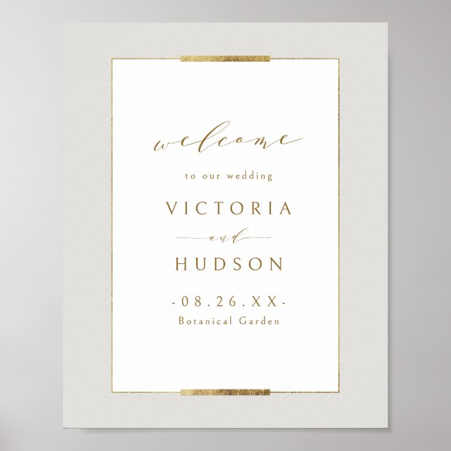 Poster Cadre Elégance Simple Moderne Mariage Accueil (Devant)