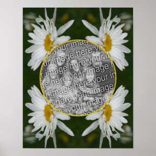 Poster Cadre Fleur Blancs Créez Votre Propre Photo