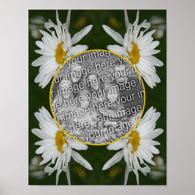 Poster Cadre Fleur Blancs Créez Votre Propre Photo (Devant)