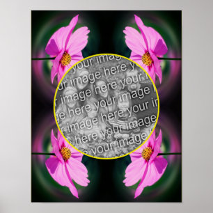 Poster Cadre Fleur Cosmos Rose Créez Votre Propre Photo