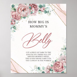 Poster Cadre floral or floral flush How Big Is Mommy's Be