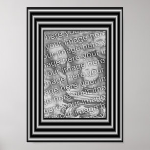 Poster Cadre Frontal Noir Et Argent Ajouter Votre Photo