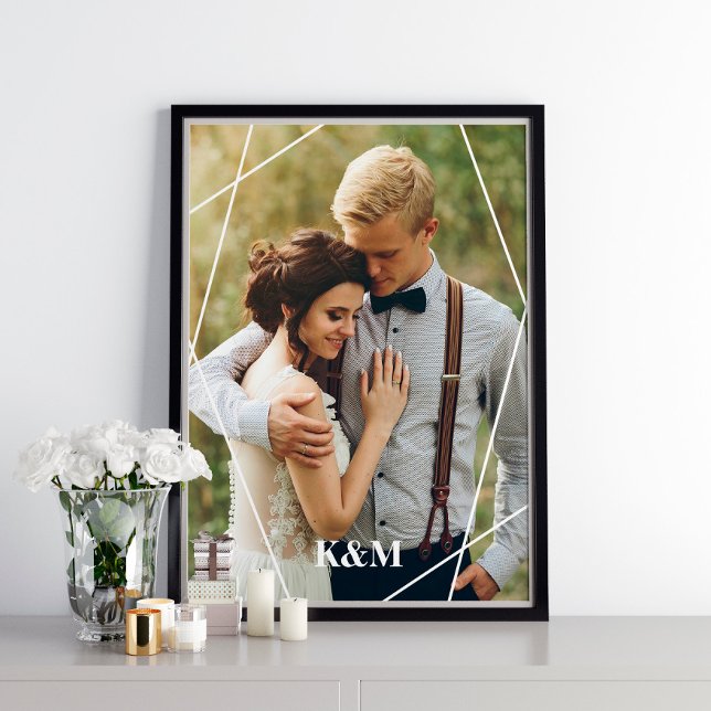 Poster Cadre géométrique et monogramme tendance (Créateur téléchargé)