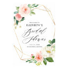 Cadre géométrique Fête des mariées de fleurs roses