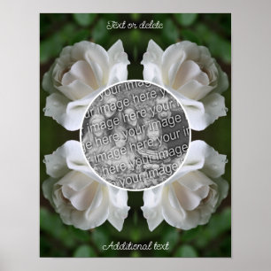 Poster Cadre gouttes de pluie Rose Blanche Créez votre pr