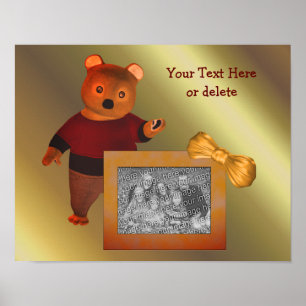 Poster Cadre Ours Cute Créer Votre Propre Photo
