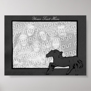 Poster Cadre photo Cheval - Noir