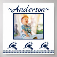 Cadre photo de la marine nautique Blue Shark