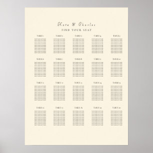 Poster Cadre photo élégant Qr Code carte de sièges