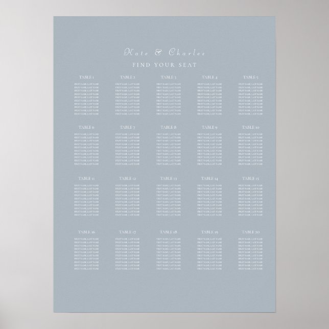 Poster Cadre photo élégant Qr Code carte de sièges (Devant)