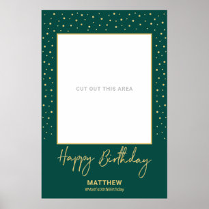 Poster Cadre photo Joyeux Anniversaire Vert & Or Accessoi