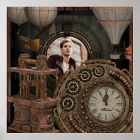 Cadre photo Steampunk Machine à horloge industriel
