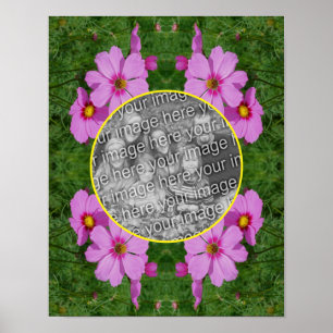 Poster Cadre rose Cosmos Ajoutez Votre Propre Photo