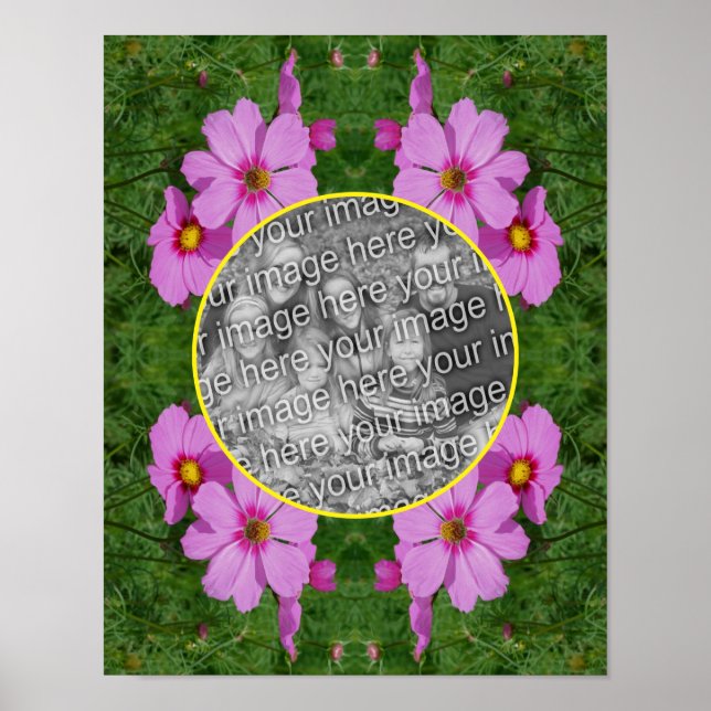 Poster Cadre rose Cosmos Ajoutez Votre Propre Photo (Devant)