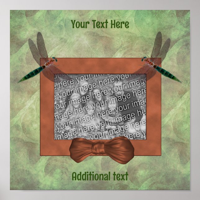 Poster Cadres de libellules mignons Créer votre propre ph (Devant)