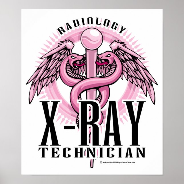 Poster Caducée rose de technologie X-Ray (Devant)
