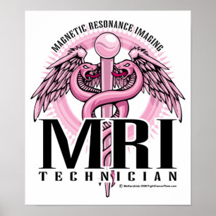 Poster Caducée rose d'IRM