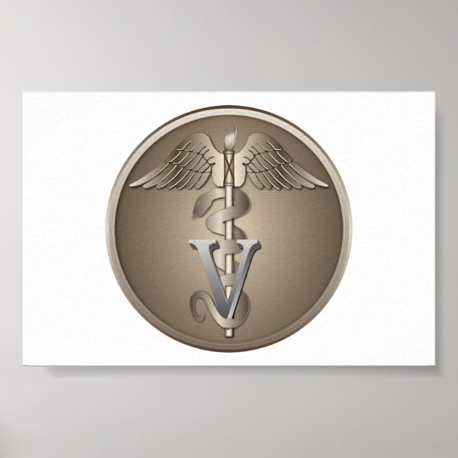 Poster Caduceus vétérinaire (Devant)