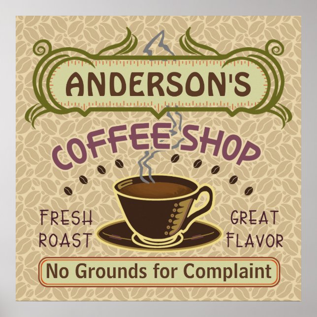 Poster Café avec Coupe Créez votre propre personnalisatio (Devant)