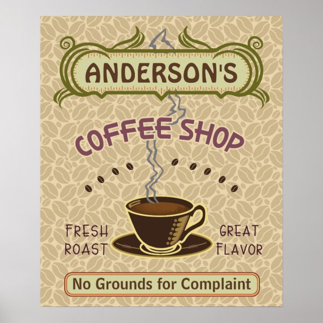 Poster Café avec Coupe Créez votre propre personnalisatio (Devant)