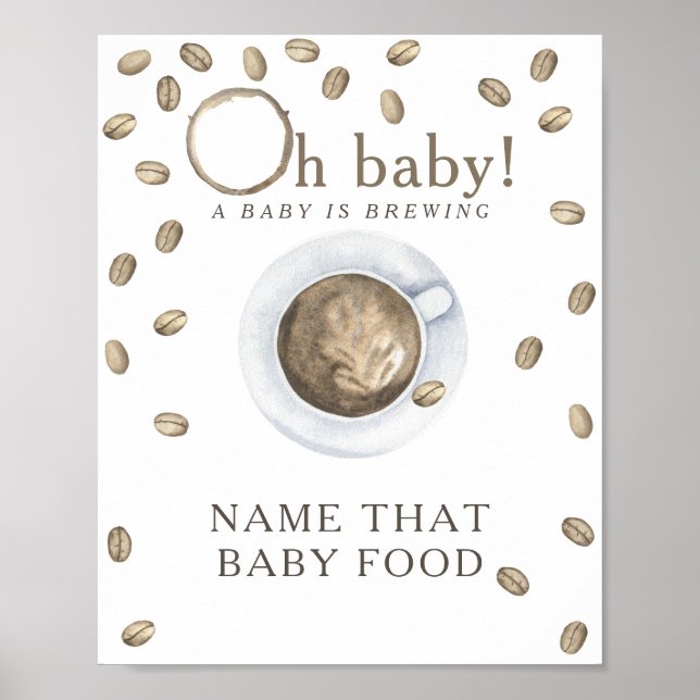 Poster Café brassage baby shower de nourriture pour bébé  (Devant)