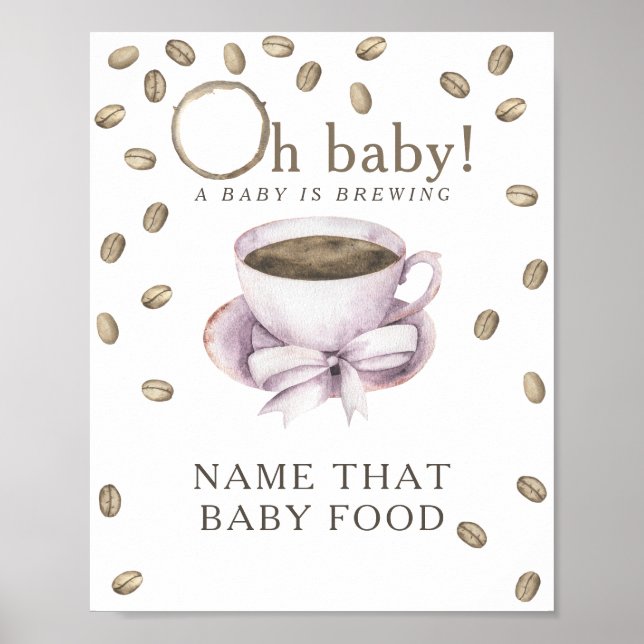 Poster Café brassage baby shower de nourriture pour bébé  (Devant)