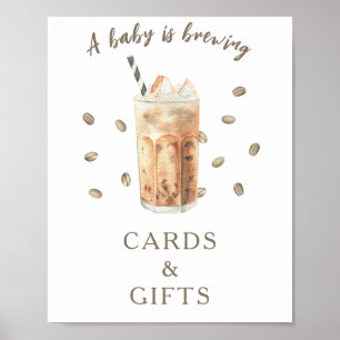 Poster Café brassage baby showers Cartes et cadeaux