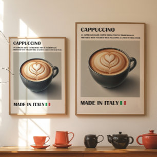 Poster Café Cappuccino Impression, Mur d'art italien Latt