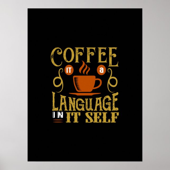 Poster café c'est une langue en soi (Devant)