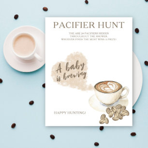 Poster CAFE - chasse au hochet jeu de baby shower