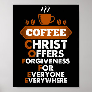 Poster Café Christ Offre Le Pardon À Tous