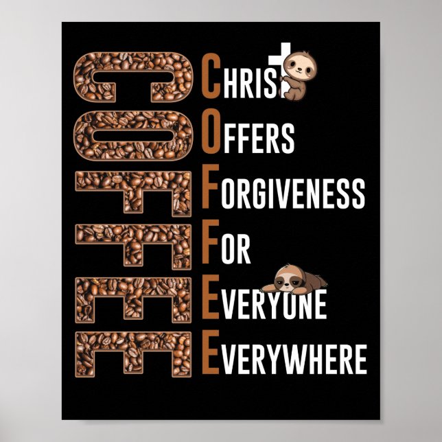 Poster Café Christ Offre Le Pardon À Tous (Devant)