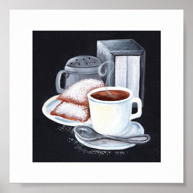 Poster Café du Monde en noir (Devant)
