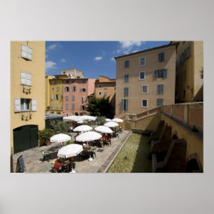 Poster Café en plein air, Place de l'Eveche, Grasse,