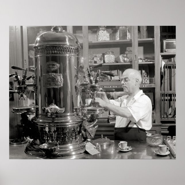 Poster Café Espresso, 1942. Photo vintage (Devant)