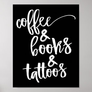 Poster Café Et Livres Et Tatouages