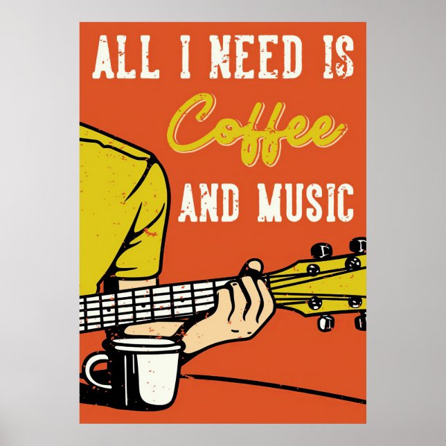 Poster Café Et Musique Lover (Devant)