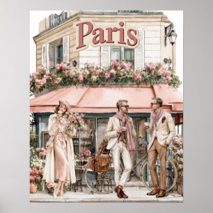 Poster Cafe extérieur à Paris