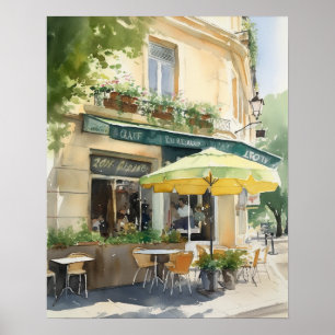 Poster Café Français Aquarelle Paysage Art Imprimer Poste