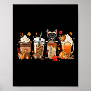Poster Café French Bulldog Halloween tenue pour Automne S