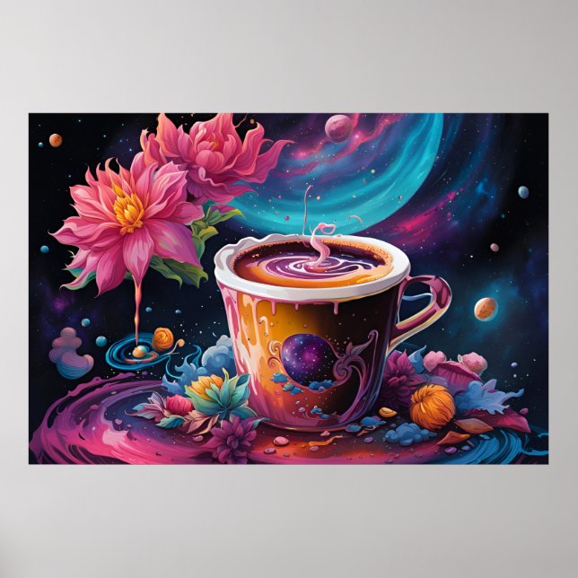 Poster Café Galaxy Garden (Devant)