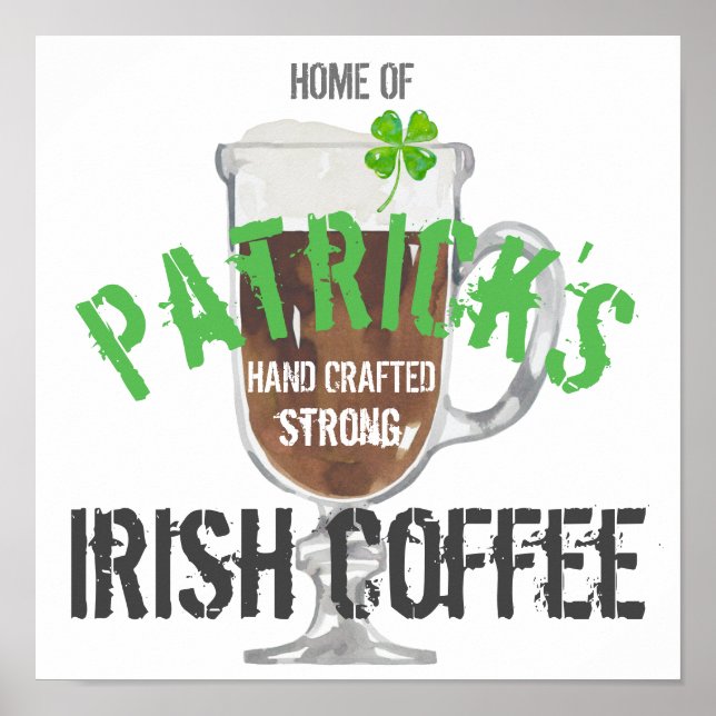 Poster Café irlandais personnalisé (Devant)
