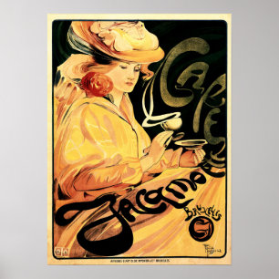 Poster CAFE JACAMOTTE Bruxelles Art par Fernand Toussaint