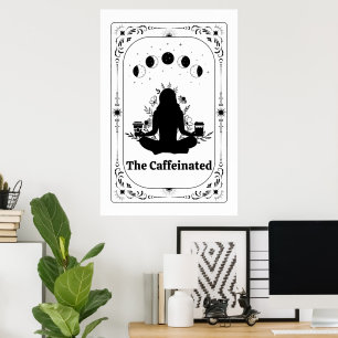 Poster Café Lover Yoga Tarot Card Zodiac Astrologie